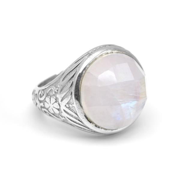 Bague pierre de lune argent Lunaire